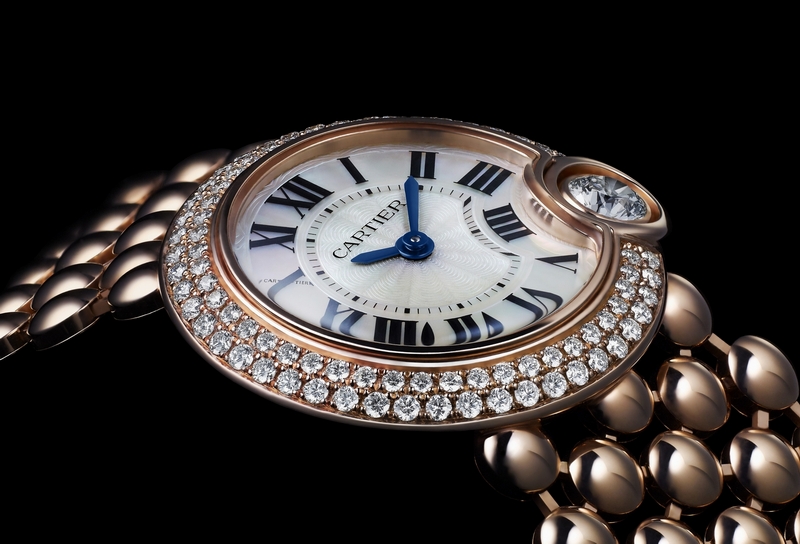 Ballon blanc 24 mm case in 18-carat pink gold set with diamonds totalling 0.70 carats