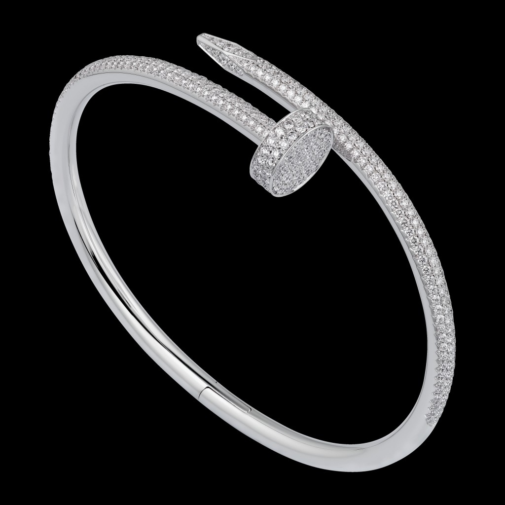 Bracelet, small model, white gold, 3 row of diamonds
