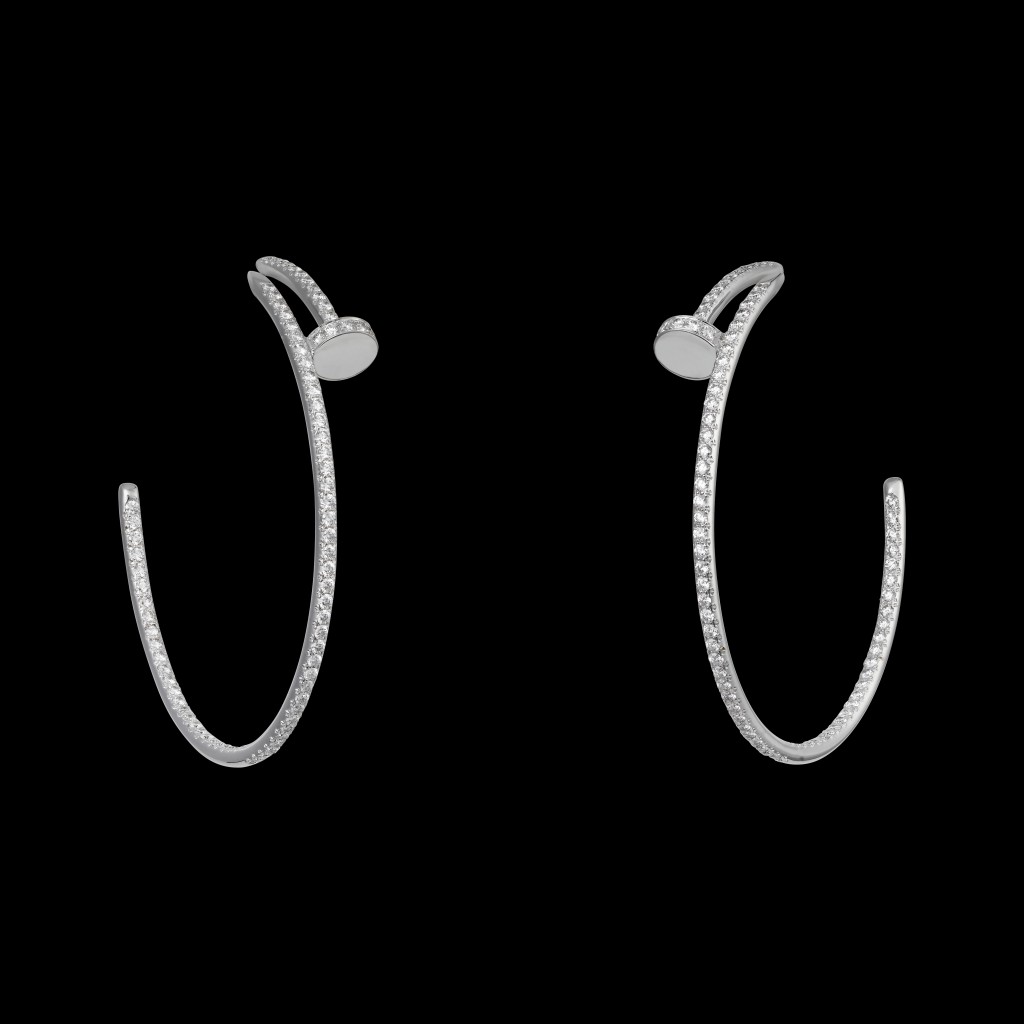 Hoop Earings, diamond paved