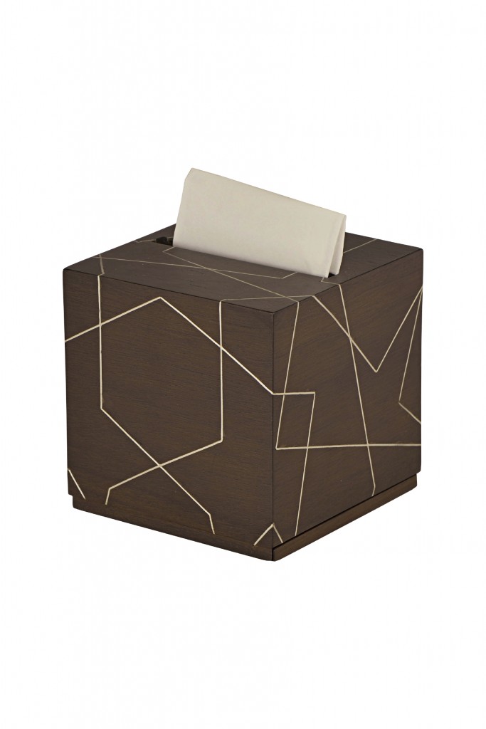 resized_Classic tissue box with mother of pearl intersecting lines design, made by Nada Debs in Lebanon, price; AED  535.