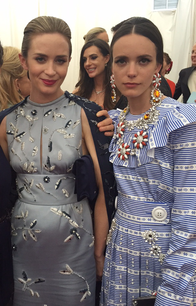 Stacy Martin_MIU MIU_Emily Blunt_PRADA_2015 Metropolitan Museum's Costume Institute Gala_May 4 2015.j