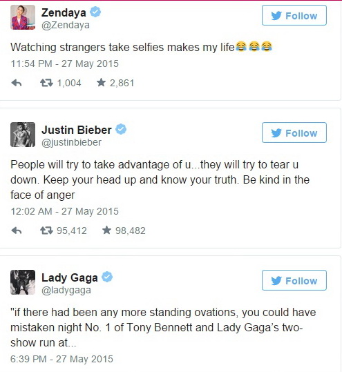 زيندايا&جاستين بيبر&ليدي جاجا