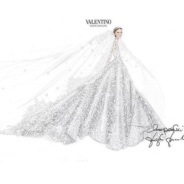 Nicky-shared-sketch-her-stunning-gown-writing-Thank-you
