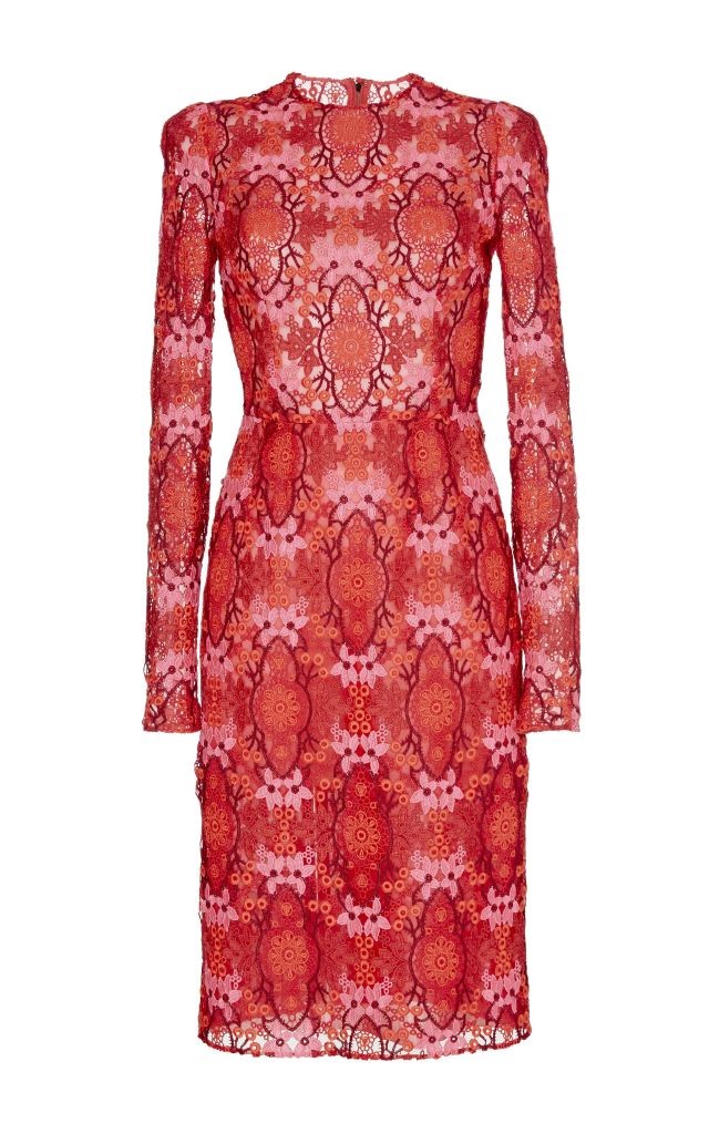 resized_Dolce & Gabbana Red Long Sleeved Macramé Dress $5,995_2