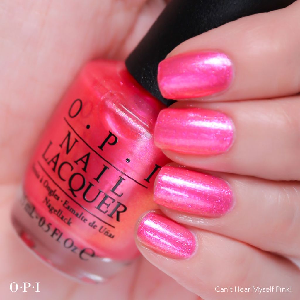 resized_OPI - Brights Collection - Can't Hear Myself Pink - hand visual - AED49