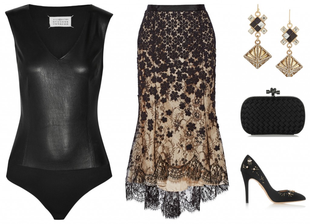 إطلالة أنيقة بتنورة الدانتيل