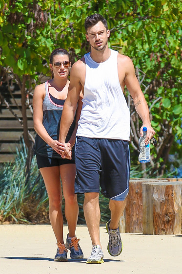 Lea Michele and Matthew Paetz hike under the blazing sun