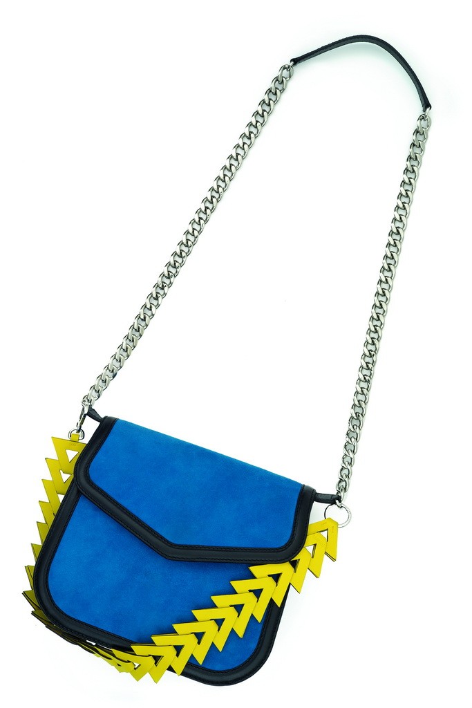 Turquoise V shoulder bag
