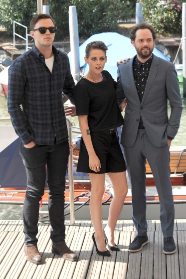 Kristen Stewart, Nicholas Hoult, and Drake Doremus attend the 