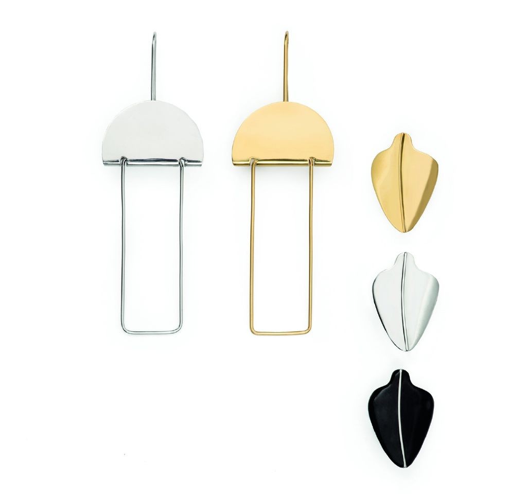 resized_Gold and silver Ibiza earring, Gold, silver and black leaf earring