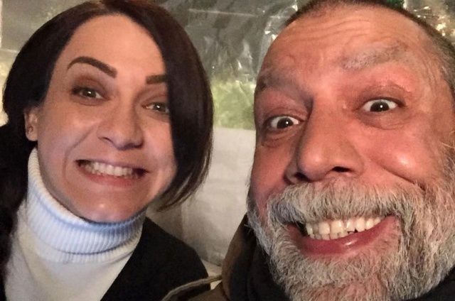 النجمة السورية سلاف فواخرجي مع النجم أيمن رضا