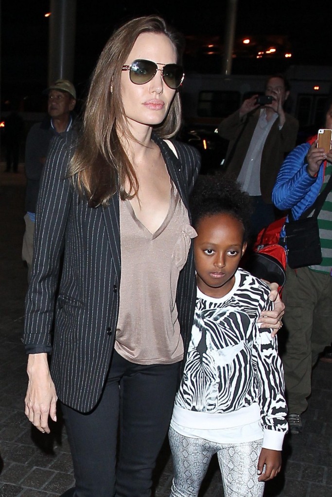Angelina Jolie, Maddox and Zahara at LAX - Part 2 **USA ONLY**