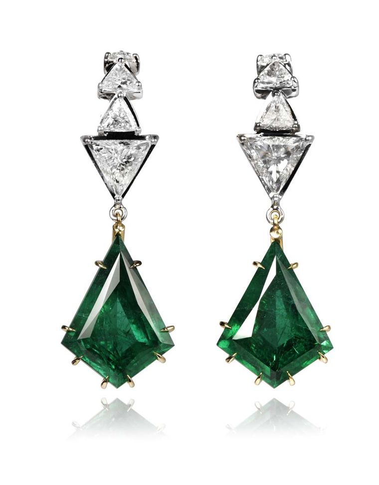 Ara Vartanian_Emerald earrings with diamonds