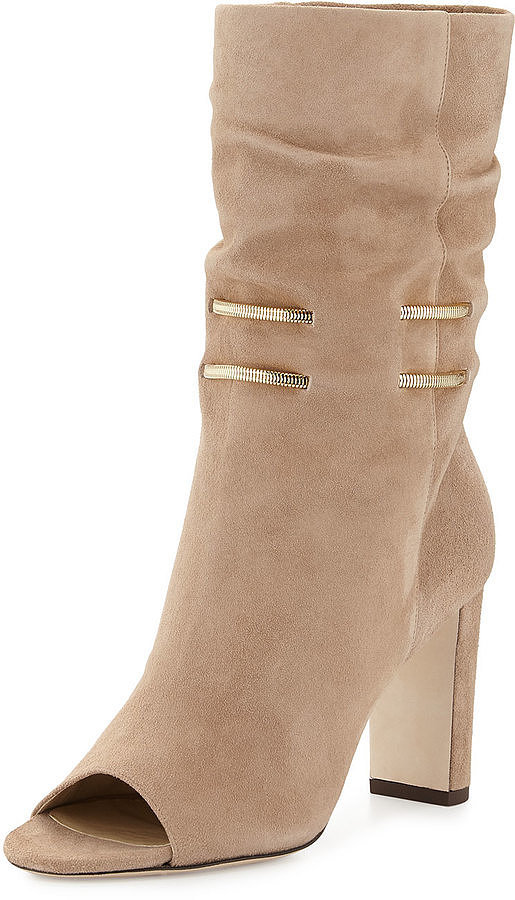 Jimmy Choo Suede Peep-Toe Boot
