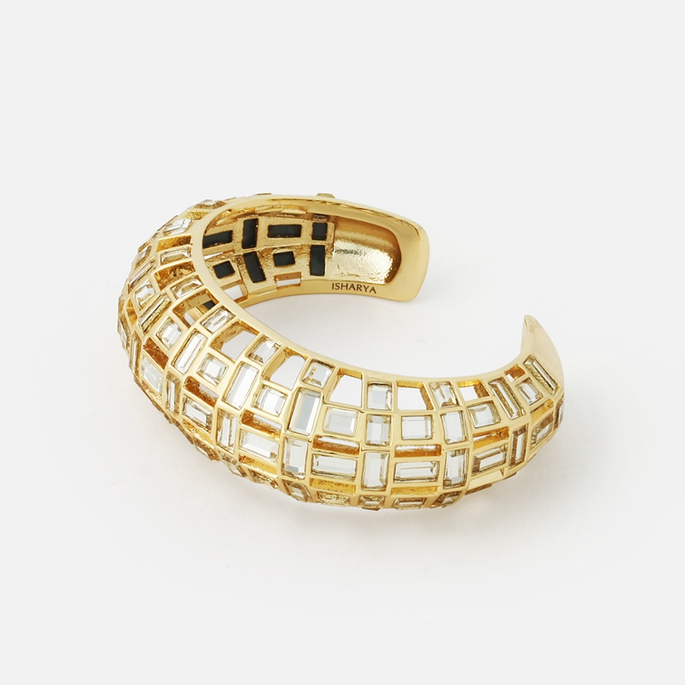 Pyramid-Mirror-Statement-Cuff-by-isharya-jewelry USD 168