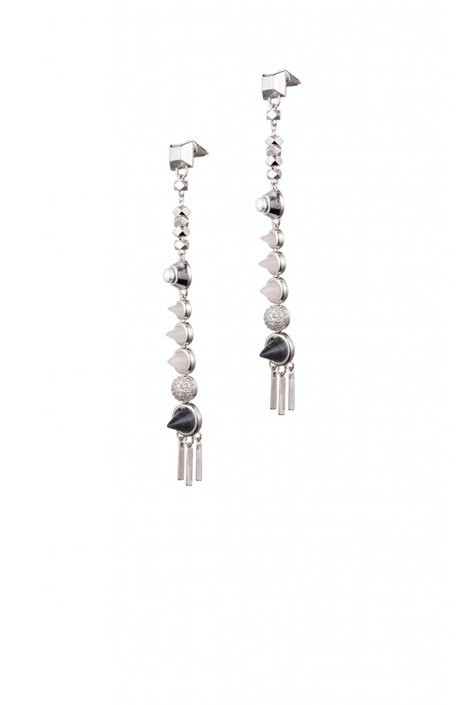 Silver Assemblage Drop Earrings