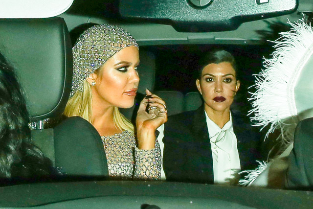 Khloe and Kourtney Kardashian arrive at Kris Jenner's Birthday Party