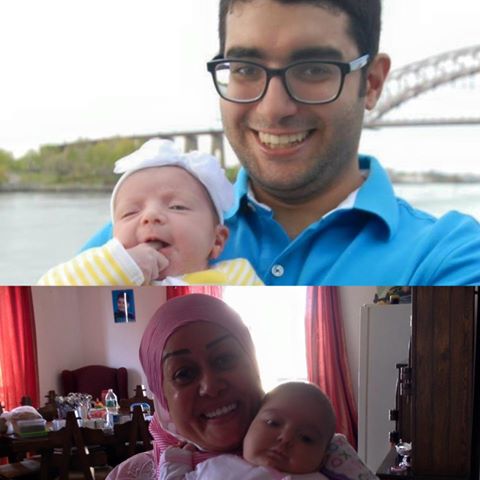 هاله فاخر وابنها وحفيدتهم