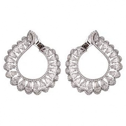 Chopard White Gold and Diamond Hoop Earrings