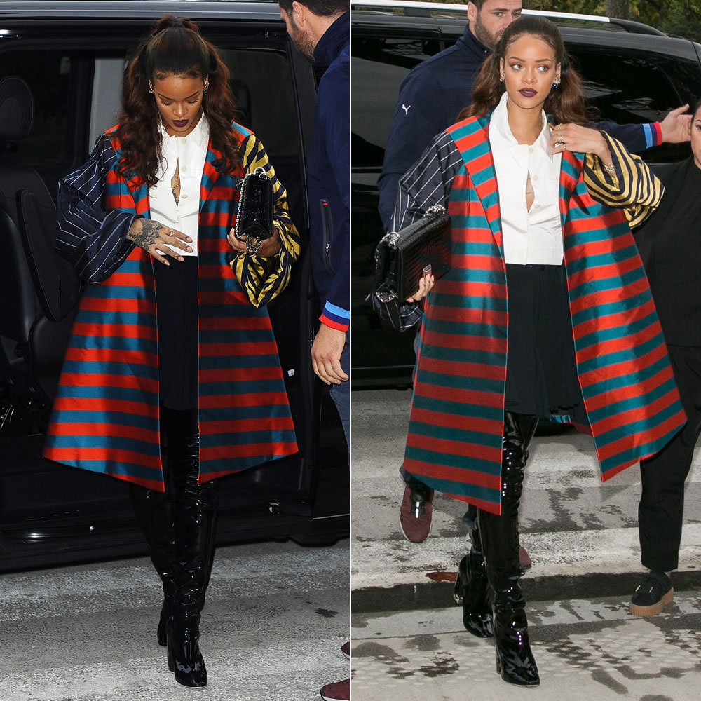 rihanna-dior-couture-striped-coat