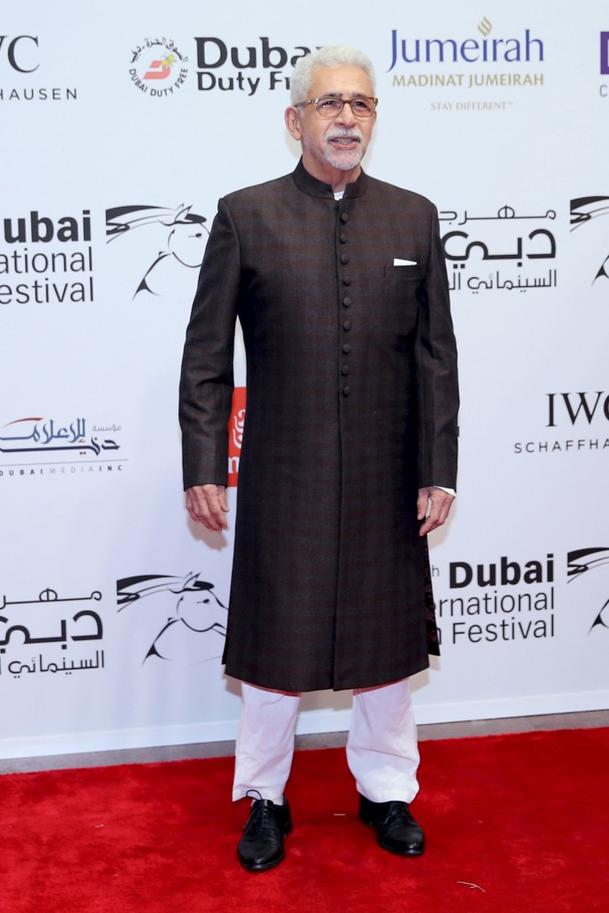 الممثل الهندي نصرالدين شاه خلال افتتاح مهرجان دبي السينمائي الدولي