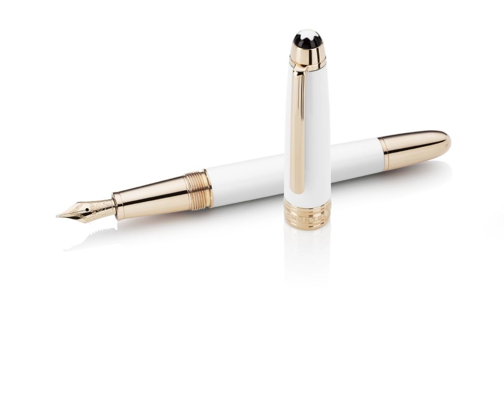 resized_Montblanc White Solitaire Fountain Pen
