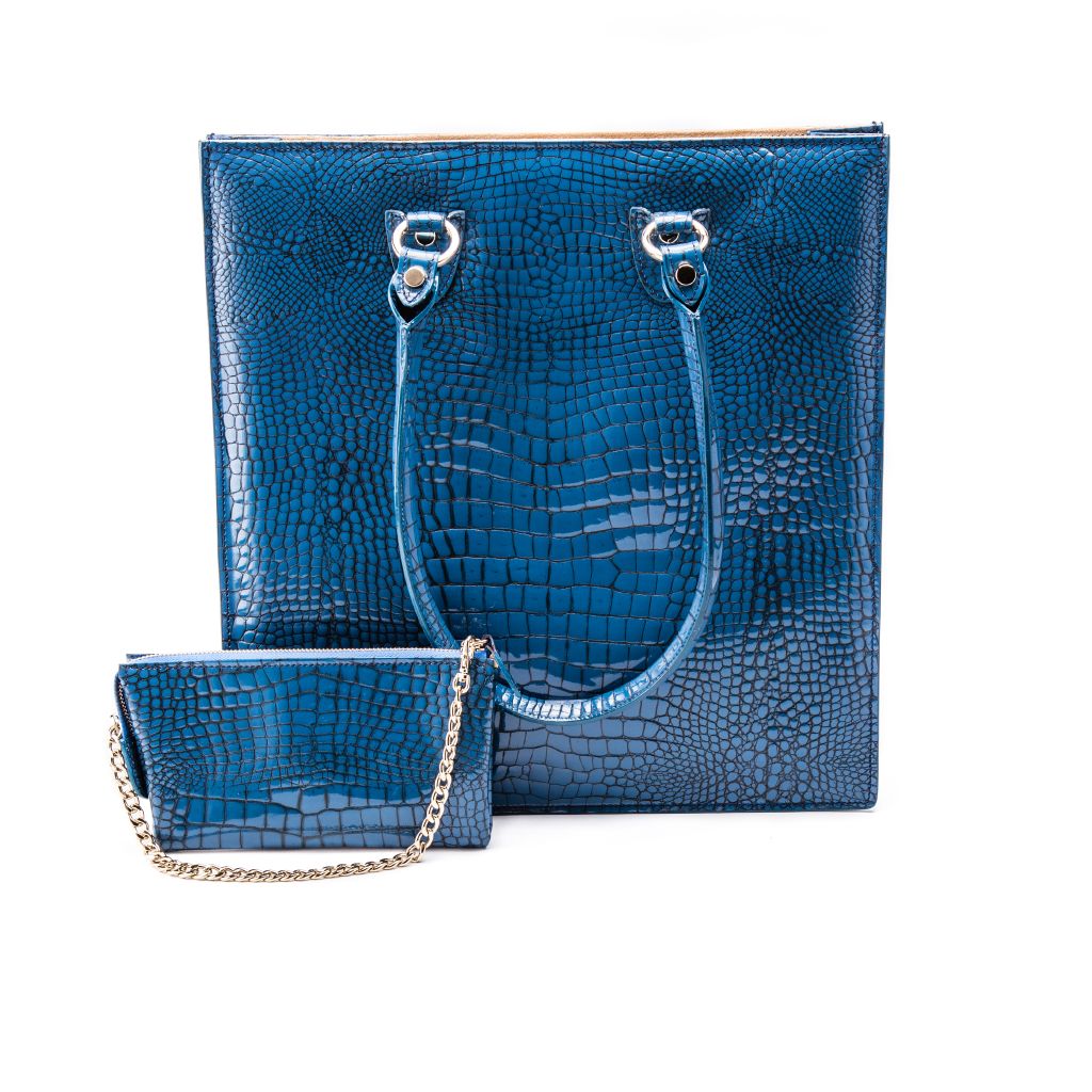 resized_Aida Tote Bag in Blue Crocodile Print_AED 4200