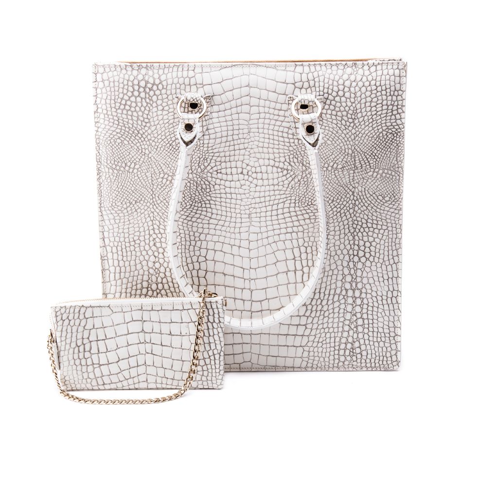 resized_Aida Tote Bag in White Crocodile Print_AED 4200