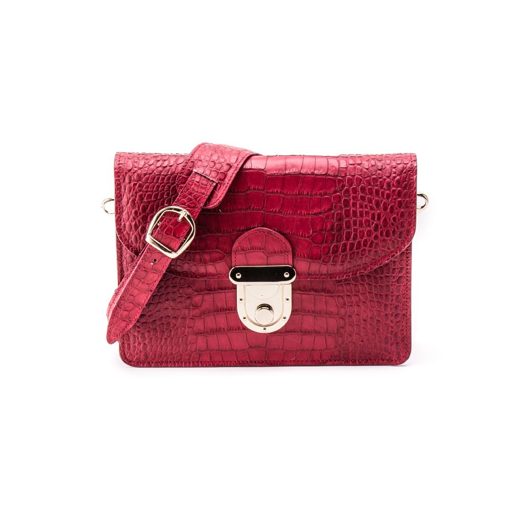resized_Angelina Cross Body Bag in Sangria Red Crocodile Print_AED 4000