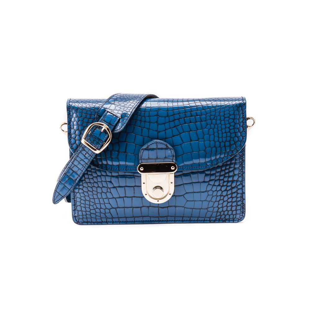 resized_Angelina Cross Body Bag in Sapphire Blue Crocodile Print_AED 4000