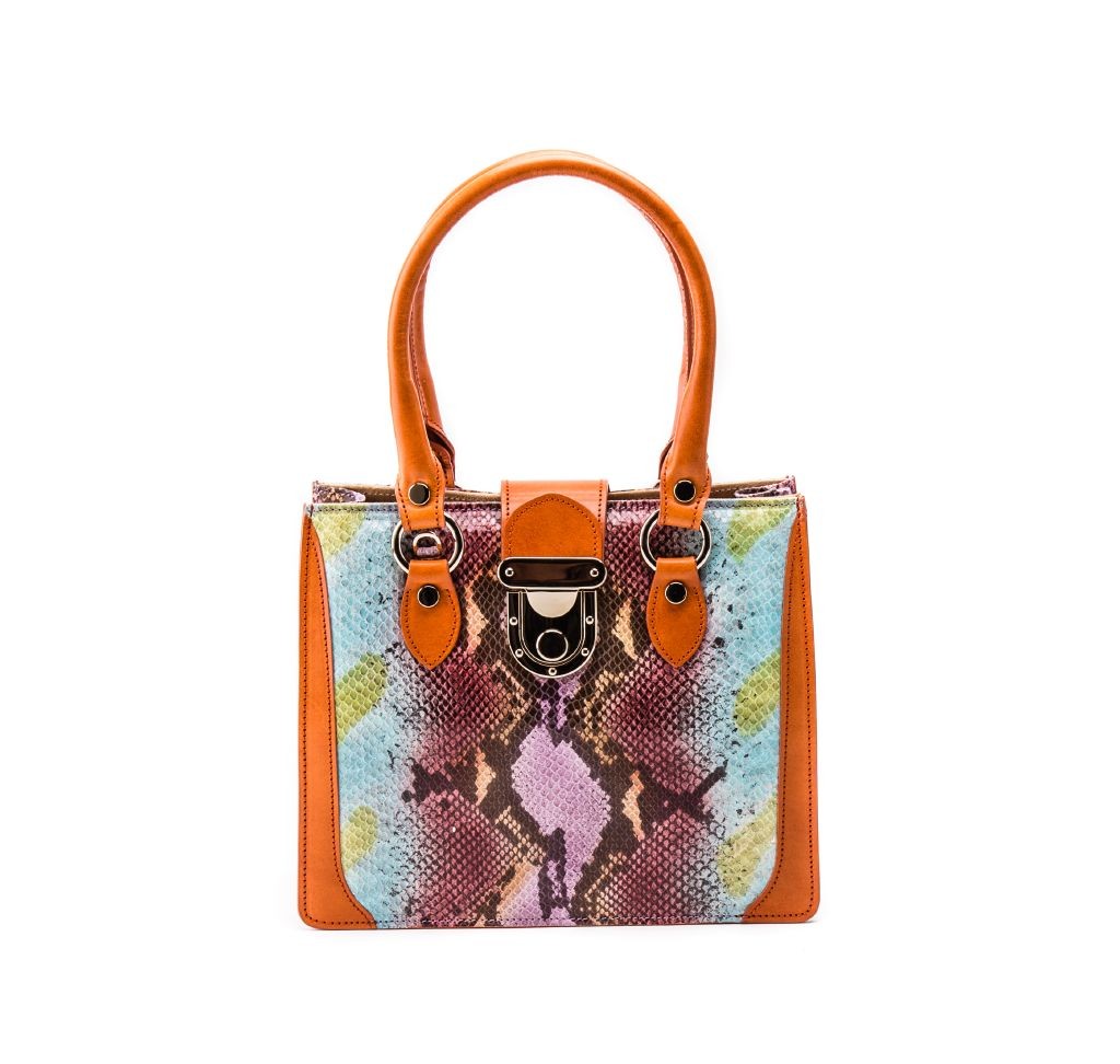 resized_Gemma Tote in Multicolor Orange Python Print_AED 4200