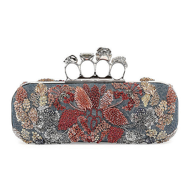 Alexander-McQueen-Knuckle-Duster-wFloral-Embroidery-Denim-Box-Clutch