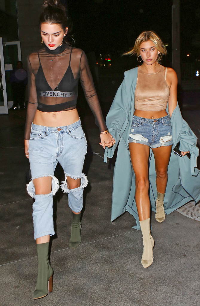 Kendall Jenner and Hailey Baldwin are spotted at the Adele concert at the Staples Center in Los Angeles, CA