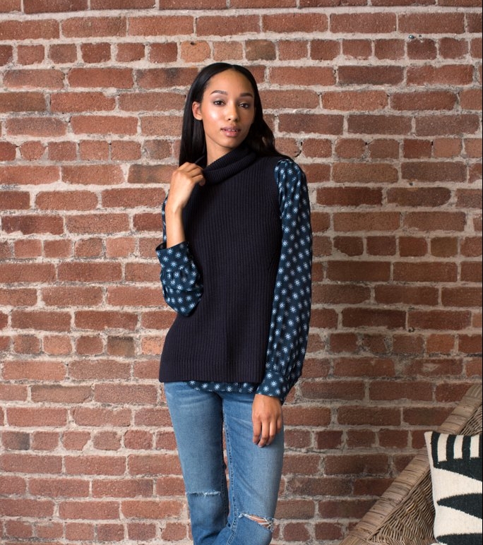 layer-sleeveless-sweater-over-blouse