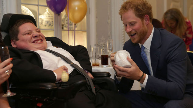 Prince Harry meets Inspirational Young Person Award Winner Myles Sketchley