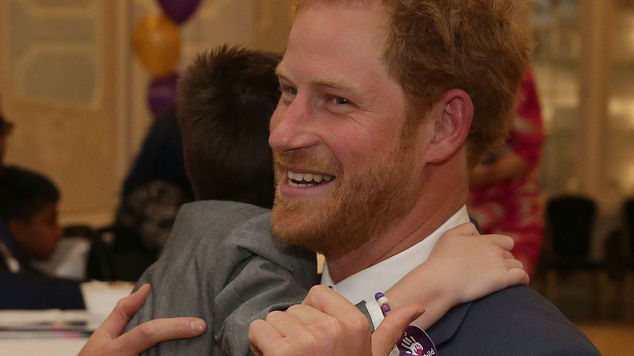 Prince Harry greets Inspirational Child Award Winner Ollie Carroll at the WellChild Awards in London