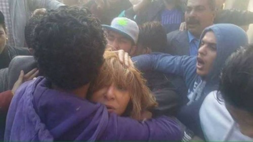 الإعتداء على لميس الحديدي بمحيط الكاتدرائية المرقسية