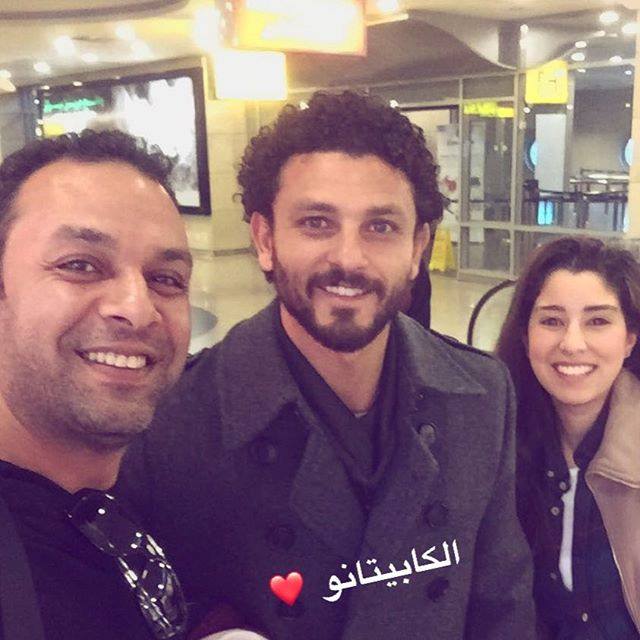 أيتن عامر برفقة زوجها والكابتن حسام غالي