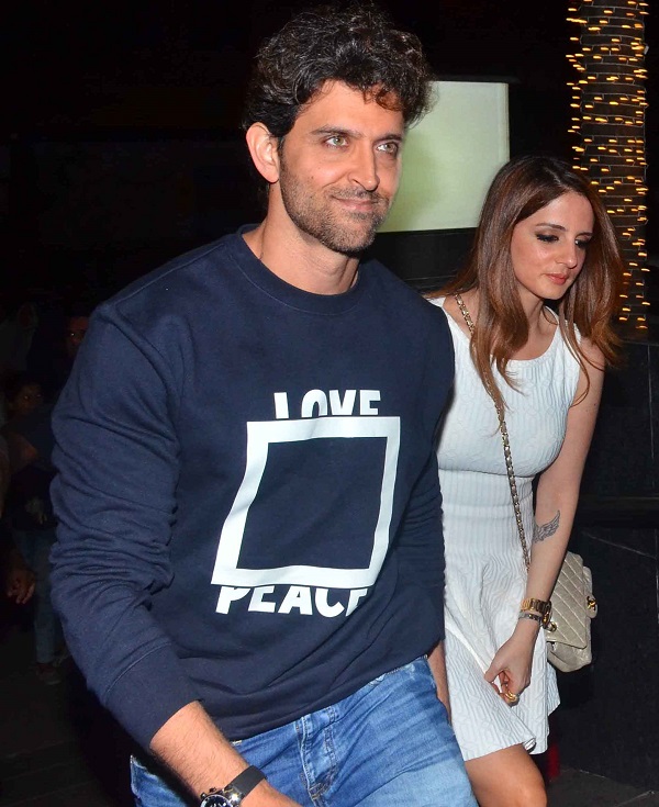 احتفال هريثيك روشان وزوجته السابقة بعيد ميلاده