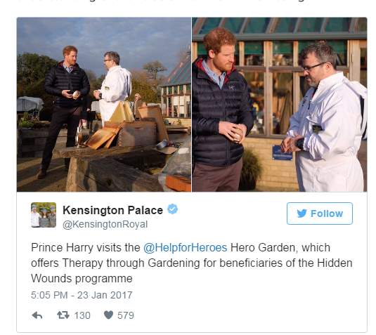 الأمير هاري يزور حديقة الأبطال