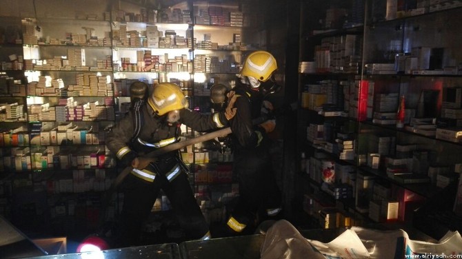 حريق في صيدلية بمحافظة أبو عريش