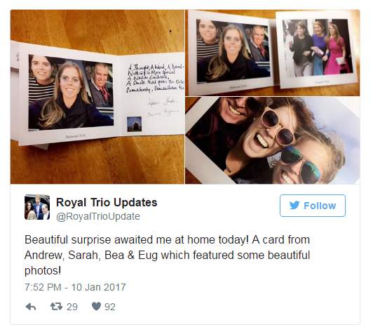 عائلة الأمير أندرو ترسل بطاقات شكر ملكية تحمل صور سيلفي
