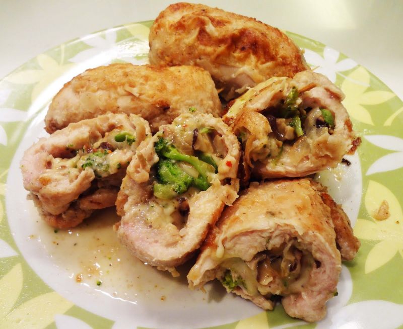 صدور دجاج محشية بالخضار