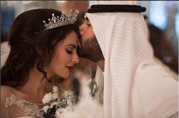 مريم حسين وزوجها فيصل الفيصل من زفافهما