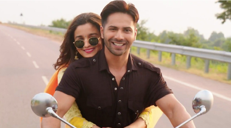 عليا بهات مع فارون داوان الذي يشاركها فيلمها Badrinath Ki Dulhania