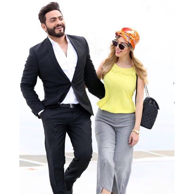 لهذا السبب منع تامر حسني زوجته بسمة بوسيل من الغناء