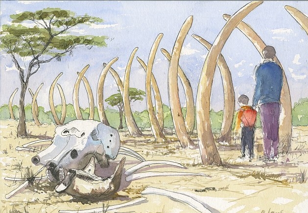 مدخل من أنياب الفيلة في معرض الزهور السنوي بقصر هامبتون كورت