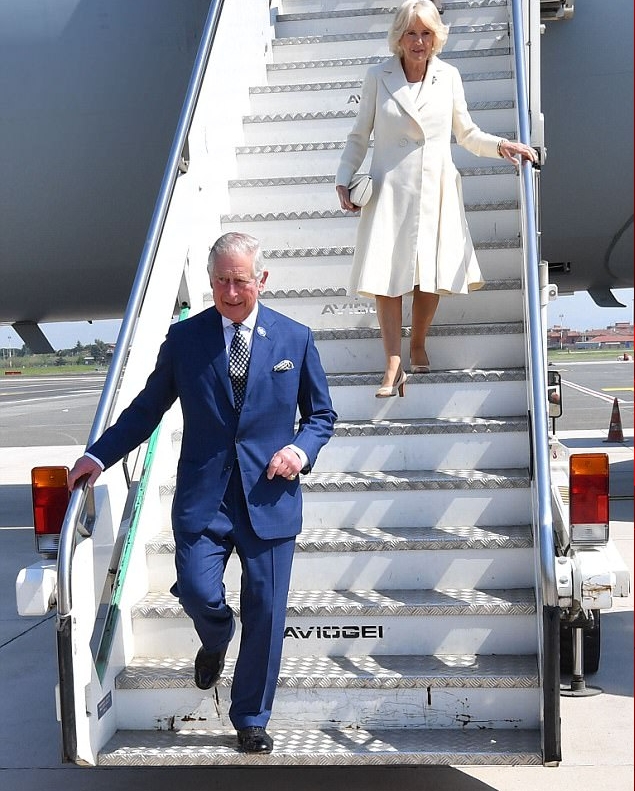 الأمير تشارلز وزوجته كاميلا دوقة كورنوال وصلا روما