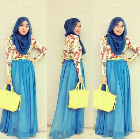 التنانير الطويلة أحدث صيحات ملابس المحجبات لصيف 2017