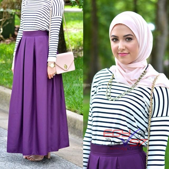 التنانير الطويلة أحدث صيحات ملابس المحجبات لصيف 2017